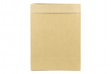 Kraft brown paper bag on white isolated background