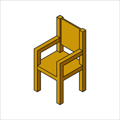 armchair vector icon in trendy flat design on white background. color editable