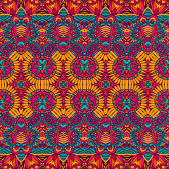 Geometric doodle colorful abstract decorative vector seamless ornamental pattern
