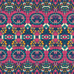 Geometric doodle colorful abstract decorative vector seamless ornamental pattern