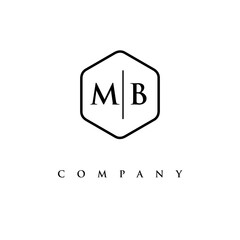 initial MB logo design vector