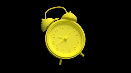 3d render model alarm clock yellow realistic