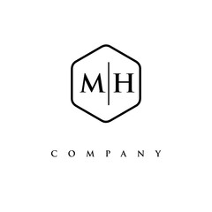 initial MH logo design vector