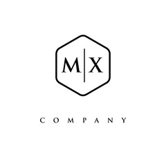 initial MX logo design vector