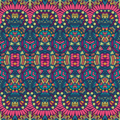 Geometric doodle colorful abstract decorative vector seamless ornamental pattern