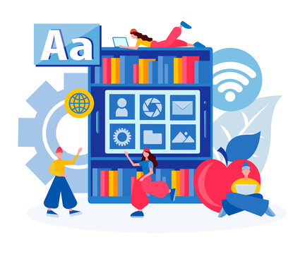 ibrary of electronic files, online education, online library