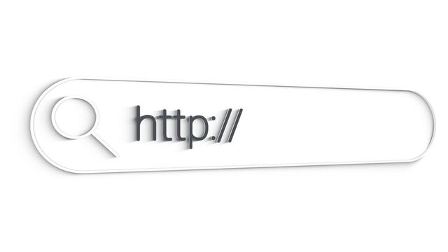 Searching for information about http in the Internet browser. Typing in a search line on the computer. Data Information Networking Concept with blank search bar.