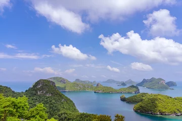 Foto op Canvas Beautiful scenery at view point of Ang Thong National Marine Park near Koh Samui in Gulf of Thailand, Surat Thani Province, Thailand. © JinnaritT