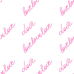 Fototapeta na wymiar Love text Seamless pattern. Text backgrounds applicable in printing, textiles, art objects, clothing, wallpaper.
