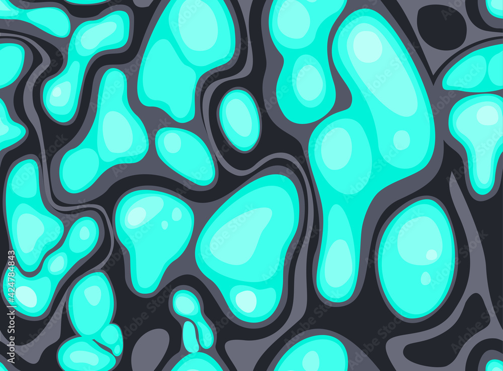 Poster seamless pattern of blue spots on a gray background. abstract camo. printed on fabric and paper. vec