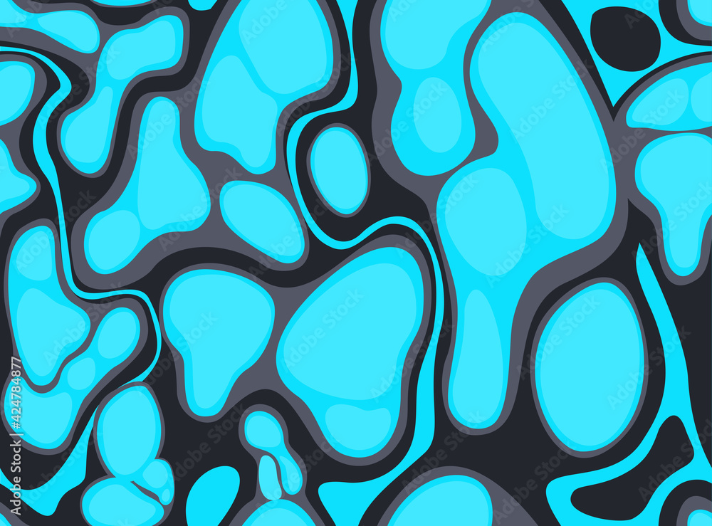 Aufkleber seamless pattern of blue spots on a gray background. abstract camo. print on fabric on on textile. m
