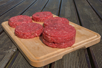 raw burger meat