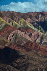 The spectacular Cerro de los 14 Colores, or Fourteen Coloured Mountain, Serranía de Hornocal,...