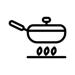 frying pan icon, cooking, kitchen utensil vector