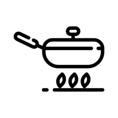 frying pan icon, cooking, kitchen utensil vector