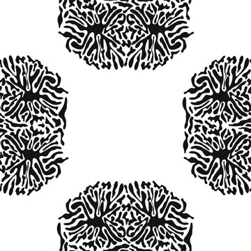 Stylish doodle seamless pattern with splash pattern black on white background. Abstract wallpaper, fabric.