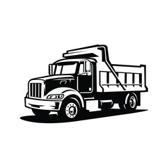 Dump truck vector isolated. Tipper truck icon