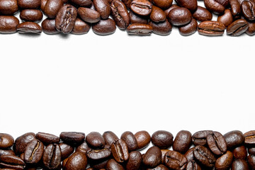 coffee in beans on a white background