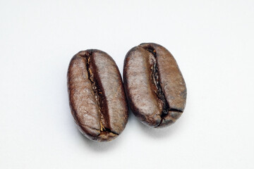 coffee in beans on a white background