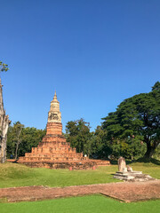 Fototapeta na wymiar Phra That Ya Khu Temple, ancient town of Fa Daed Song Yang in Kalasin, Thailand.