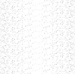 Abstract vector noise. Small particles of debris and dust. Distressed uneven background. Grunge texture overlay with fine grains isolated on white background. Vector illustration. EPS10.