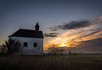 Chapel in Burgenland at sunrise