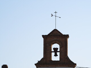 campanario de la ermita de san sebastian de fondarella, lerida, españa
