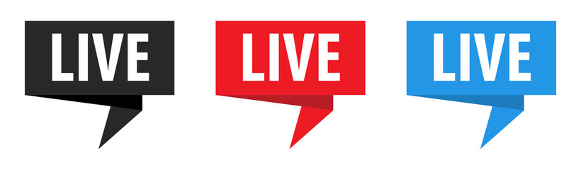 Obraz premium Live - Origami Speech Bubble. Vector banner. Label set