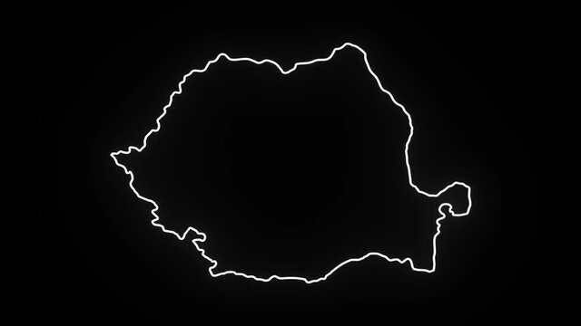 Map of Romania, Romania outline, Animated close up map of Romania