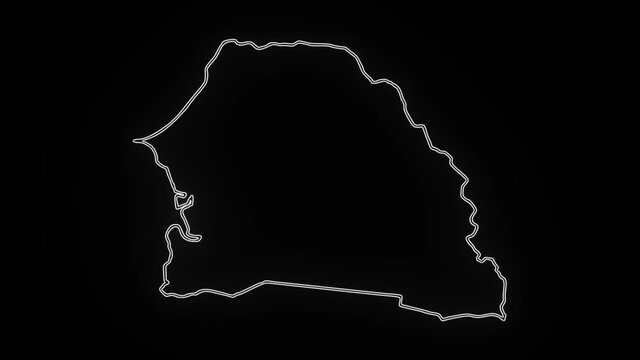 Map of Senegal, Senegal outline, Animated close up map of Senegal