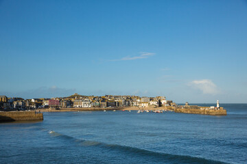 Fototapeta na wymiar St Ives Cornwall harbour popular travel destination in UK