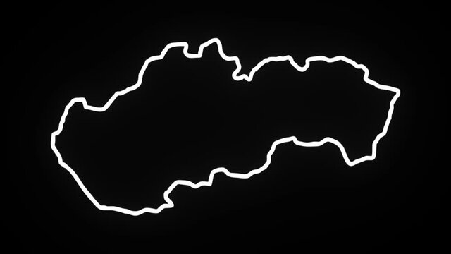Map of Slovakia, Slovakia outline, Animated close up map of Slovakia