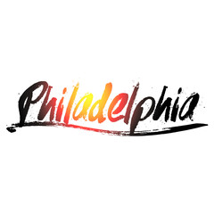 Colorful philadelphia graffiti text vector