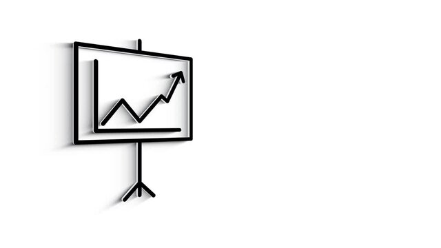 3D Line Icon finnance Animation on white background. 4k