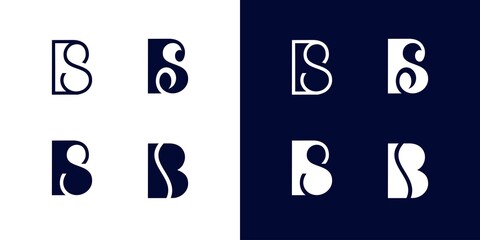 Modern and unique BS letter initials logo