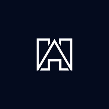 Modern and unique AH letter initials logo design.