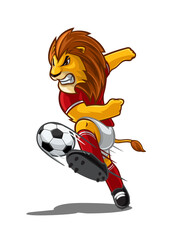 lion player mascot for soccer championship