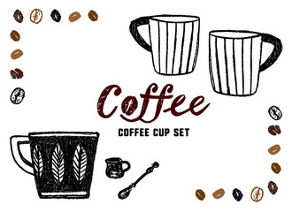 コーヒーのイラスト かわいいフレームイラスト Brown Sticker Bro Pomme