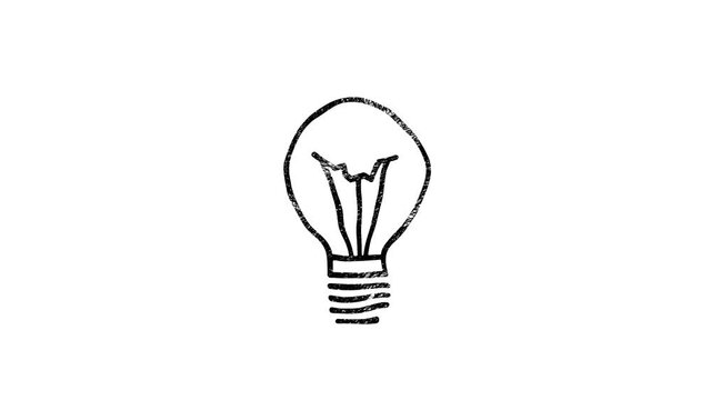 Idea icon in hand draw style. Motion graphics