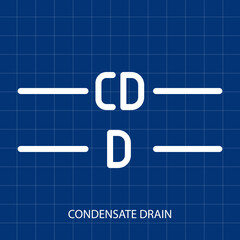 CONDENSATE DRAIN VECTOR SYMBOL OF PUMPING SYSTEM MECHANICAL SYSTEM