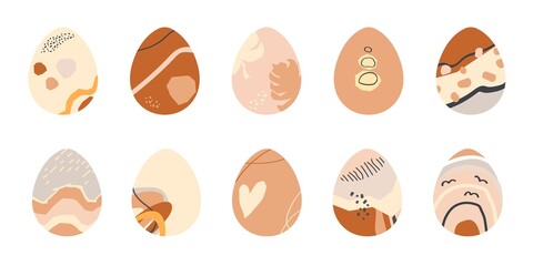 Happy Easter set. Painted eggs for Easter. Design template for cards, invitations and other concepts