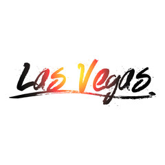 Colorful las vegas graffiti text vector