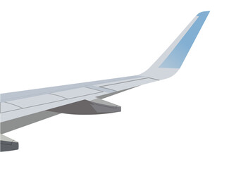 Fototapeta na wymiar Realistic design vector illustration of airplane wing isolated on white background.