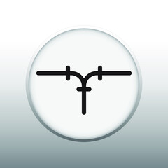 ELBOW DOUBLE BRANCH VECTOR SYMBOL OF PUMPING SYSTEM MECHANICAL SYSTEM