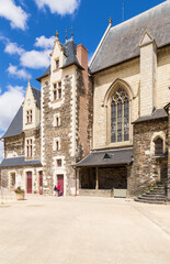 Obraz premium Angers, France. Medieval buildings inside the fortress: chapel and residential building