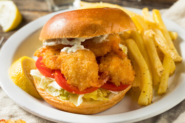 Homemade Fried Shrimp Sandwich