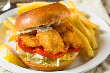 Homemade Fried Shrimp Sandwich