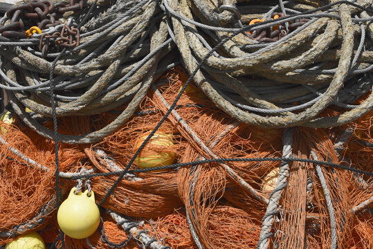 Fishing nets on the ship
