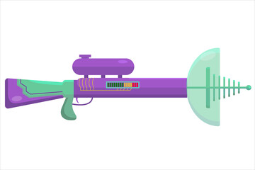 vector clip art blaster. a vivid illustration of an unusual alien weapon. energy weapons for computer games.