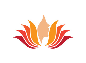 lotus flower beauty logo salon hair treatment vector symbol design